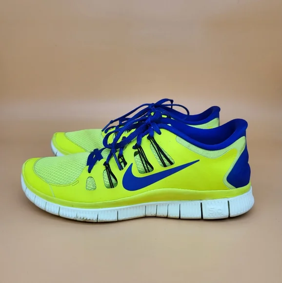 Nike Shoes Nike Mens Free 5 Running Shoes Volt Hyper Blue Size 1 Poshmark